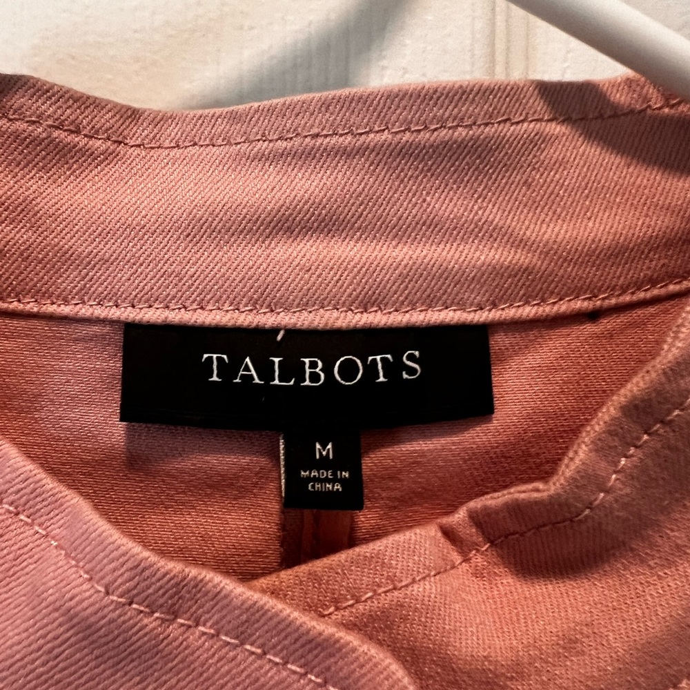 Talbots Blush Colored Utility Jacket, Size Medium - image 3